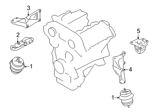 2018 Nissan GT-R Engine Mounting Engine Mounting Bracket Diagram for 11272-JF00A