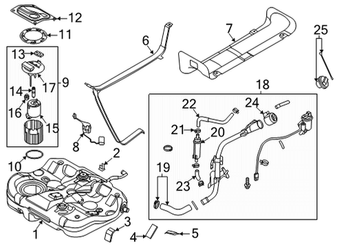 2021 Hyundai Sonata Fuel Injection Fuel Pump Sender Assembly Diagram for 94460-L0000