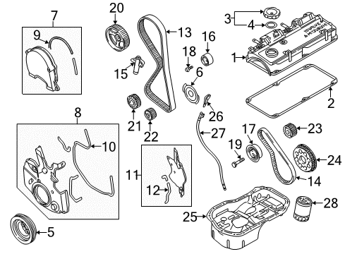 2001 Mitsubishi Galant Filters Gasket-Timing Cover Diagram for MD310606