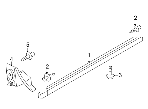 2010 Nissan Versa Exterior Trim - Pillars, Rocker & Floor Mudguard-Sill Center, LH Diagram for 76851-EM30A