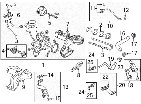 2014 Chevrolet Cruze Turbocharger Turbocharger Diagram for 55581063