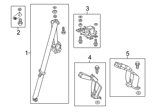 2016 Honda Fit Seat Belt Stay, L. Guide Diagram for 82848-T5R-A01