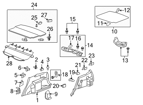 2007 Honda CR-V Interior Trim - Rear Body Hook Assy., Tie Down Diagram for 84614-SEA-E00