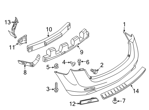 2009 Nissan Murano Rear Bumper Bracket-Rope Hook, LH Diagram for 767D1-1AA0A