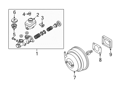 2001 Nissan Xterra Hydraulic System Piston Kit-Tandem Brake Master Cylinder Diagram for D6011-14Y26