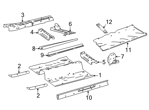 2017 Infiniti QX30 Pillars, Rocker & Floor - Floor & Rails Sill-Inner, RH Diagram for G6450-5DAHA