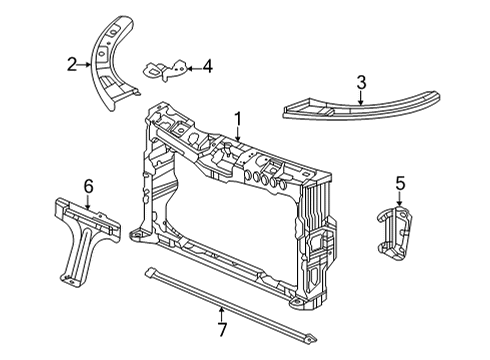 2022 Honda Civic Radiator Support Brace, Bulkhead (Lower) Diagram for 71430-TEA-T00