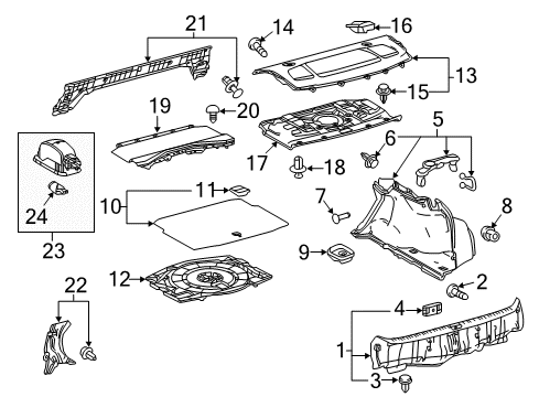 2018 Lexus RC300 Interior Trim - Rear Body Cover, Room Partition Diagram for 64285-24020-C0