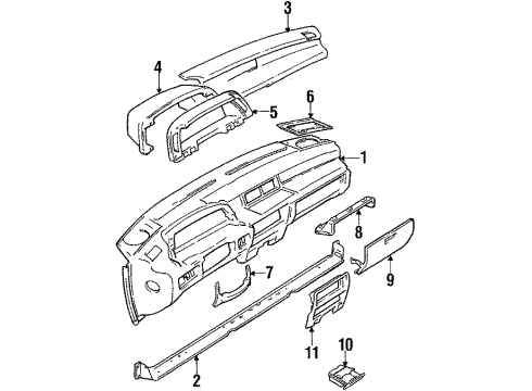 1989 Geo Metro Instrument Panel Components Screw, M6X1X16 Diagram for 96051105