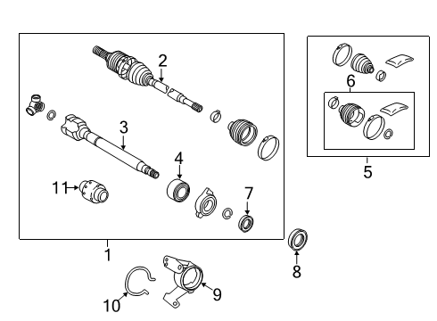 2021 Toyota RAV4 Drive Axles - Front Shaft Assembly, FR Drive Diagram for 43420-33340