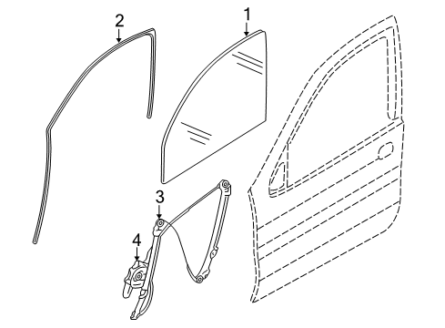 2018 BMW X6 Front Door Window Guide, Left Front Door Diagram for 51337317819