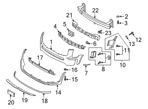 2022 Kia Telluride Bumper & Components - Front Pad U Diagram for 86354S9000