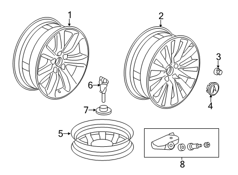 2019 Acura RLX Wheels Wheel, Al (19X8J) Diagram for 42800-TY3-A81