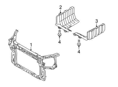 2012 Kia Soul Radiator Support Member Assembly-Radiator Diagram for 641012K050