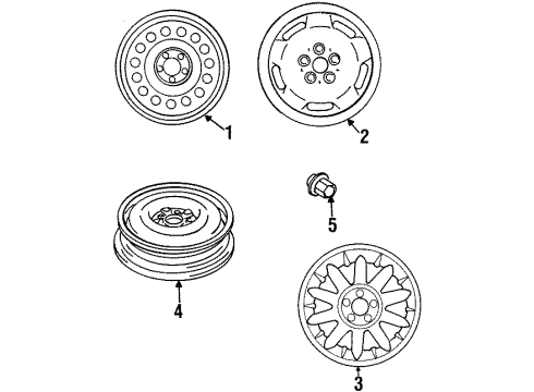 1997 Chrysler Sebring Wheels Aluminum Wheel Diagram for MR761470