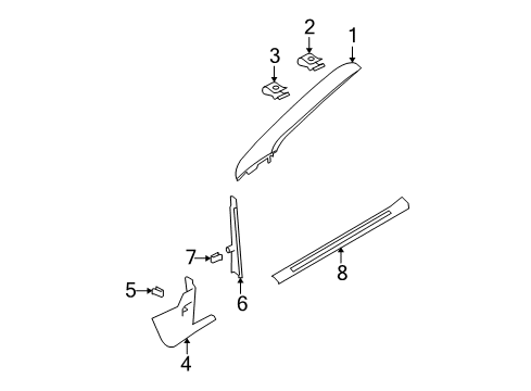 2008 Ford Focus Interior Trim - Pillars, Rocker & Floor Sill Plate Diagram for 8S4Z-6313208-AA