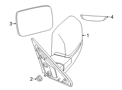 2020 Ram 1500 Classic Mirrors Outside Rearview Diagram for 5XY521BUAK