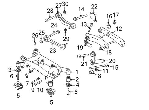 1997 BMW 528i Rear Suspension Components, Lower Control Arm, Upper Control Arm, Ride Control, Stabilizer Bar Right Wishbone Diagram for 33326767832