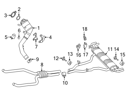 2020 BMW X7 Exhaust Components Front Muffler Diagram for 18308487382