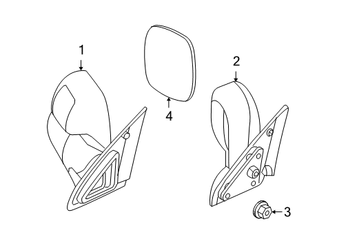 2006 Dodge Ram 3500 Outside Mirrors Glass-Mirror Replacement Diagram for 5161009AA