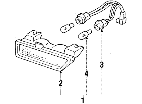 1991 Honda Civic High Mount Lamps Light Assy., High Mount Stop *NH1L* (BLACK) Diagram for 34270-SH5-A01ZA