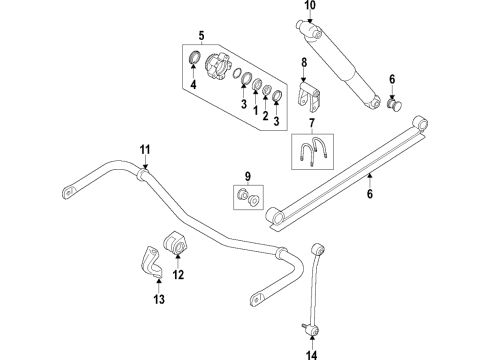 2015 Ford Transit-350 HD Rear Suspension Components, Stabilizer Bar Shock Absorber Diagram for CK4Z-18125-S