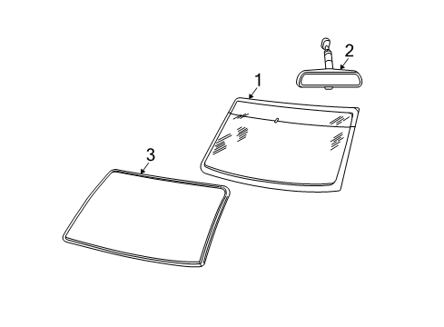 2011 Ford Ranger Windshield Glass, Reveal Moldings Windshield Diagram for 6L5Z-1003100-AA