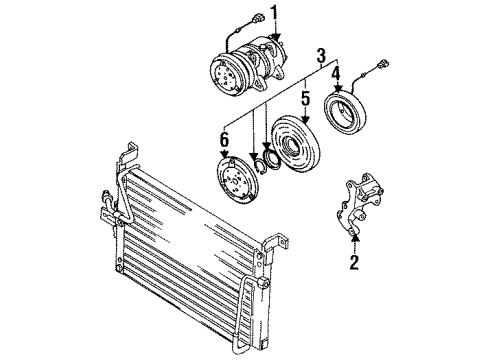 1993 Isuzu Amigo A/C Compressor Armature Assy., Magnet Clutch Diagram for 8-97034-788-0