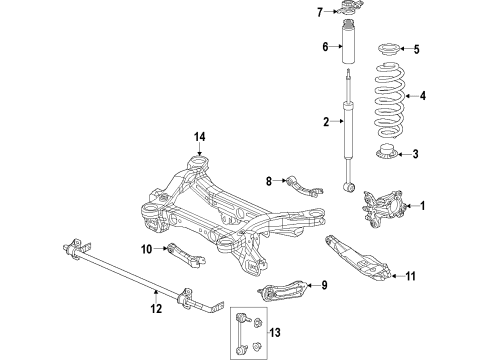 2014 Jeep Cherokee Rear Suspension, Lower Control Arm, Upper Control Arm, Ride Control, Stabilizer Bar, Suspension Components Stabilizer Bar Diagram for 68384263AB