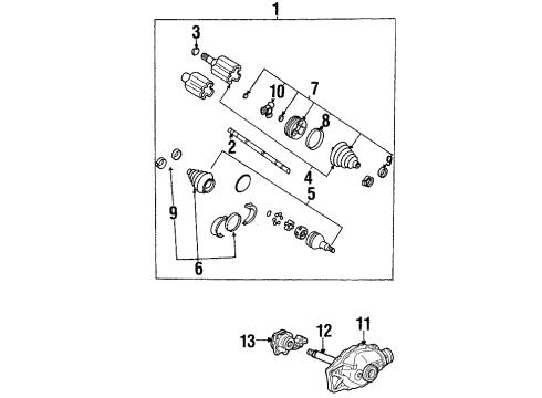 2005 GMC Envoy Carrier & Front Axles Axle Disconnect Intermediate Shaft Bearing Assembly Diagram for 15884291