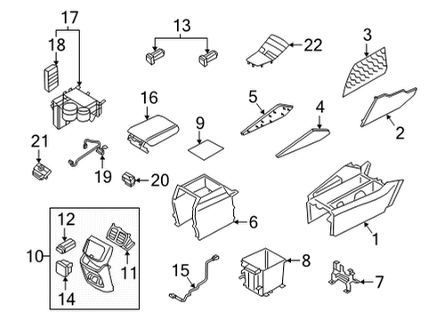 2022 Hyundai Santa Fe Console Wiring Assembly-Usb Charger Diagram for 96126-S1500