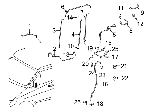 2007 Dodge Sprinter 2500 Rear A/C Lines Line-A/C Diagram for 68012778AA