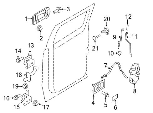 2011 Ford F-150 Rear Door - Lock & Hardware Latch Diagram for CL3Z-5426412-A
