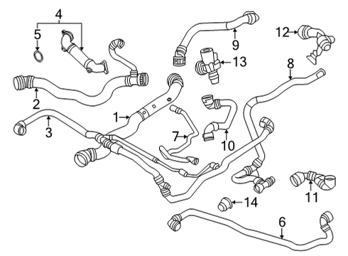 2022 BMW X4 Radiator Hoses COOLANT RETURN LINE INTAKE S Diagram for 17129797623