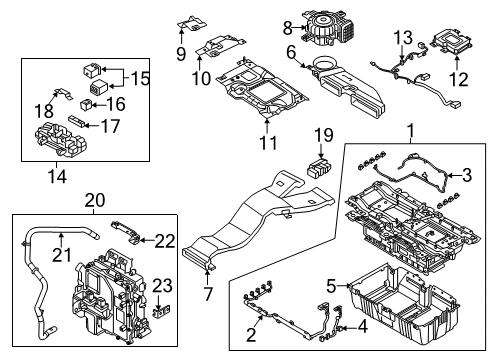 2020 Kia Optima Battery Cover Assembly-Front Case Safety Diagram for 37566E6000