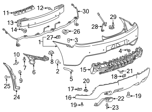 2015 Chevrolet Camaro Parking Aid Rear Camera Bracket Diagram for 22766257