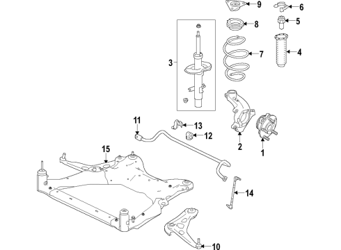 2020 Nissan Altima Front Suspension Components, Lower Control Arm, Stabilizer Bar BUSHING STABILIZER Diagram for 54613-6CA0A