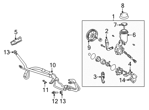 2005 Scion xB P/S Pump & Hoses Hose & Tube Assembly Union Diagram for 44416-52010