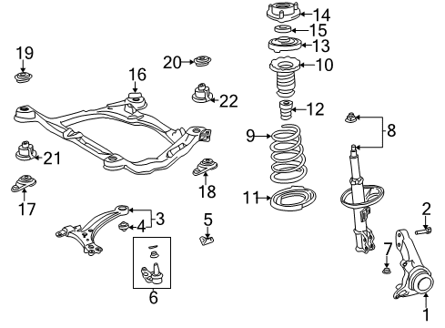 2003 Toyota Camry Front Suspension Components, Lower Control Arm, Stabilizer Bar Coil Spring Diagram for 48131-AA150