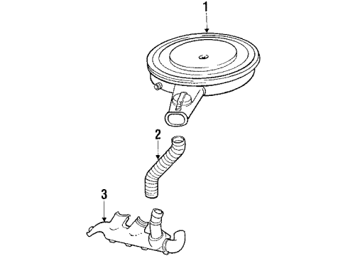 1986 Pontiac Bonneville Air Inlet Air Cleaner Diagram for 25043146