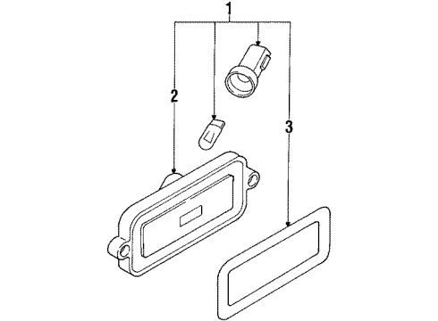 1987 Nissan Pulsar NX Rear Lamps - Side Marker Lamps Side Maker Lens Diagram for 26194-84M00