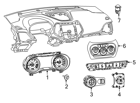 2014 Jeep Cherokee Ignition Lock Cluster-Instrument Panel Diagram for 68241330AE