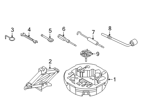 2015 Kia K900 Jack & Components Clamp-Spare Tire Diagram for 628513N000