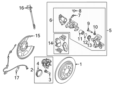 2022 Hyundai Santa Cruz Rear Brakes PAD KIT-REAR DISC BRAKE Diagram for 58302-K5A00