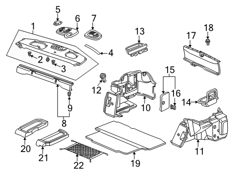 1998 Honda Accord Interior Trim - Rear Body Lining, RR. Panel *NH120L* (STAR BLACK) Diagram for 84640-S82-A00ZA