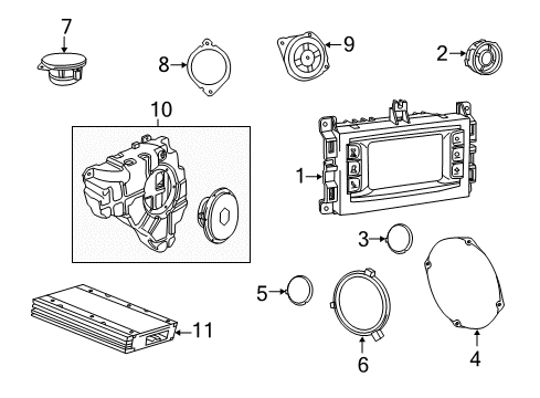 2018 Jeep Grand Cherokee Sound System Speaker Diagram for 68297598AA