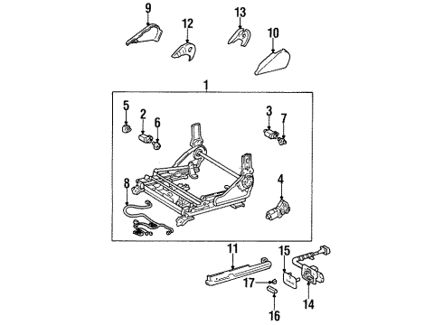 1998 Toyota Avalon Power Seats Cushion Shield Diagram for 71862-07020-E0