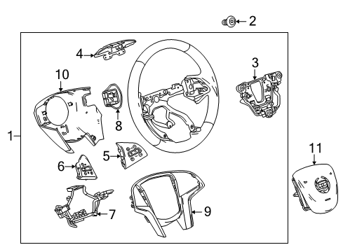 2014 Cadillac XTS Steering Column, Steering Wheel & Trim Steering Wheel Diagram for 84238452