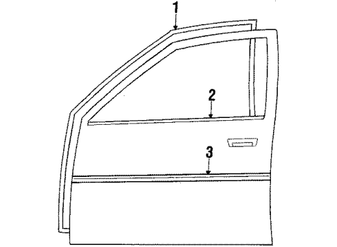 1986 Toyota Camry Front Door Weatherstrip, Front Door, RH Diagram for 67861-32050