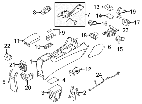 2019 Kia Niro Heated Seats Wiring Harness-Console Diagram for 84619G5010